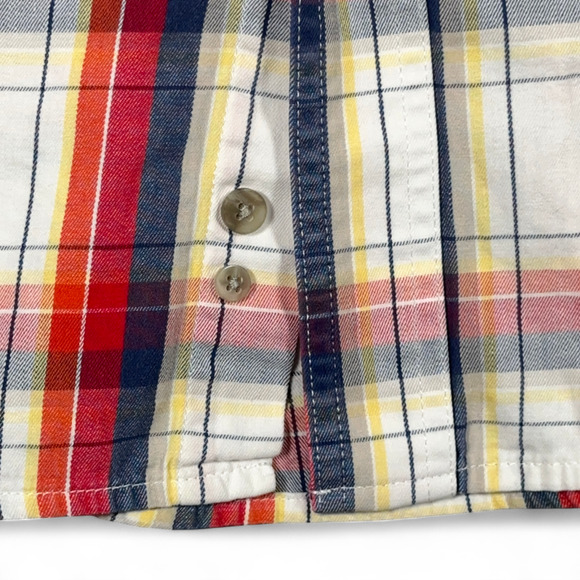 Vintage Wrangler Shirt Adult LARGE White Red Madras Plaid Painted Desert Y2K - Picture 8 of 10